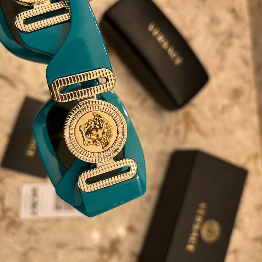 Versace Green Sunglasses. Practically Brand New. Worn once.